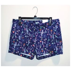 a.n.a Navy Mira Print Twill Shorts‎